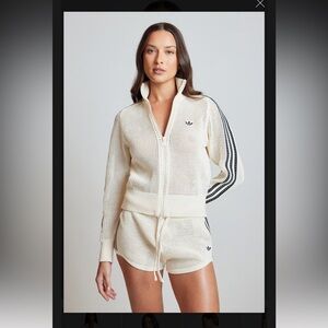 Adidas Cream Mesh Jacket and Shorts